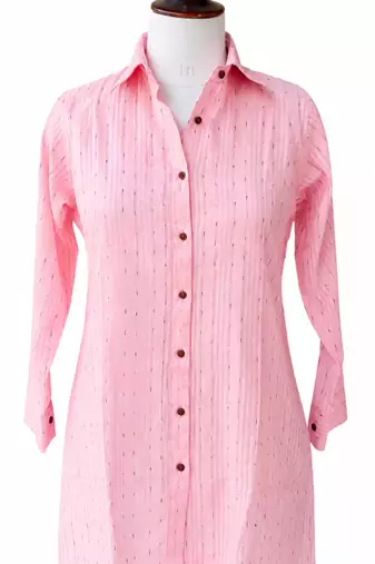 Women Woven Stripes Oversized Shirt Top | Long Sleeve Button Down Tunic Shirt | Casual Loose Fit Western Top for Women