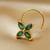Sizzling gold floral Green Stone nose ring accessory nosepin or nosering