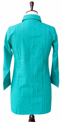 Women Woven Stripes Oversized Shirt Top | Long Sleeve Button Down Tunic Shirt | Casual Loose Fit Western Top for Women 3
