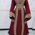 Luxury Maroon Moroccan Kaftan with Heavy Gold Embroidery & Waist Belt