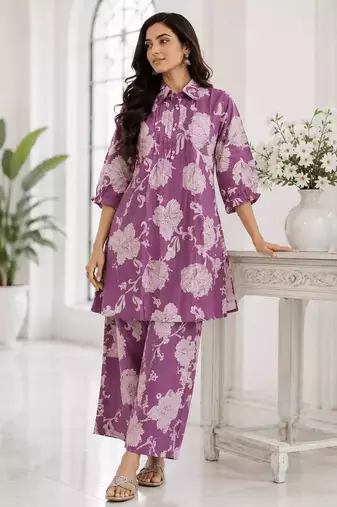 Light Purple Bloom Luxe Co-Ord Set
