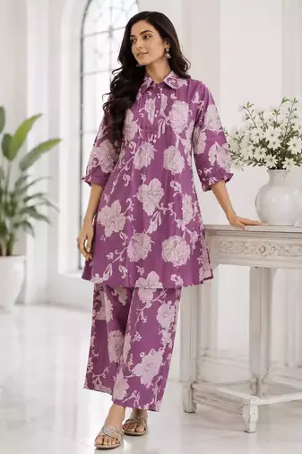 Light Purple Bloom Luxe Co-Ord Set
