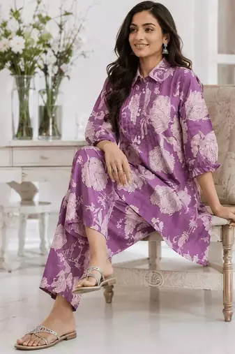 Light Purple Bloom Luxe Co-Ord Set