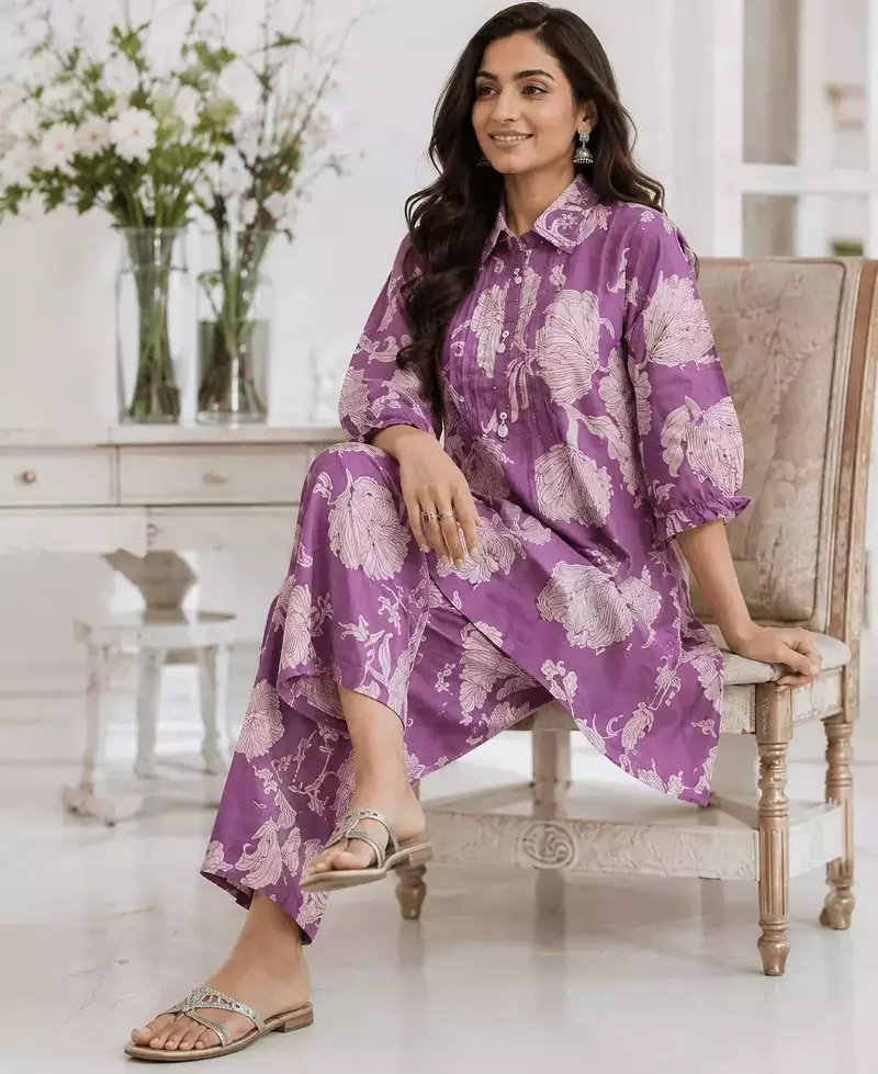 Light Purple Bloom Luxe Co-Ord Set