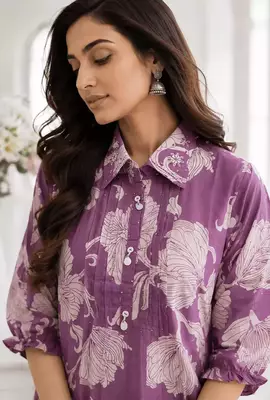 Light Purple Bloom Luxe Co-Ord Set 3