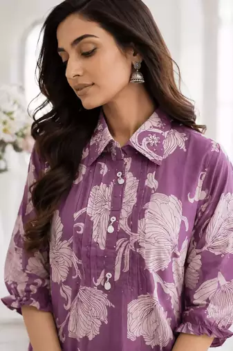 Light Purple Bloom Luxe Co-Ord Set
