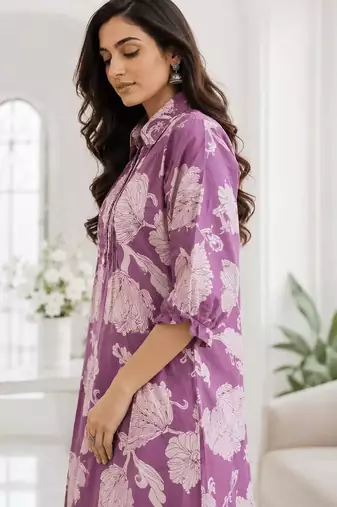 Light Purple Bloom Luxe Co-Ord Set