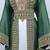 Dark Green & White Moroccan Kaftan Dress – Heavy Gold Embroidered Designer Kaftan Dresses