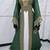 Dark Green & White Moroccan Kaftan Dress – Heavy Gold Embroidered Designer Kaftan Dresses