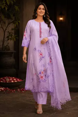 Raniriwaaz Lavender Bloom Kurta Set 1
