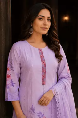 Raniriwaaz Lavender Bloom Kurta Set 2