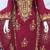 Maroon Gold Embroidered Moroccan Kaftan Stitched Dress Luxury Zari Work Farasha
