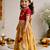 Vastramay Sishu Girls Yellow & Red Embroidered Choli with Printed Lehenga