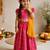 Vastramay Sishu Girls Pink Bandhani Print Cotton Lehenga Choli with Dupatta