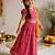 Vastramay Sishu Girls Pink Bandhani Print Cotton Lehenga Choli with Dupatta