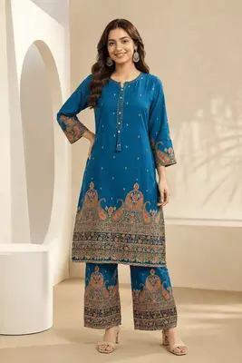 Royal Blue Printed Co-ord Set 1