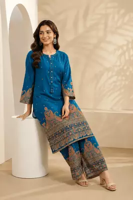 Royal Blue Printed Co-ord Set 3