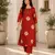 Red Printed Cotton Kurta Set