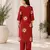 Red Printed Cotton Kurta Set