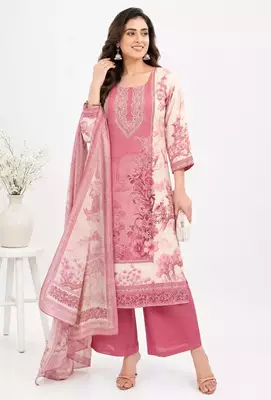 Scenic Bloom Embroidered Muslin Silk Kurta Set 1