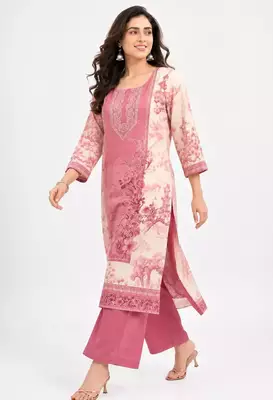 Scenic Bloom Embroidered Muslin Silk Kurta Set 2