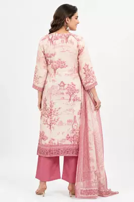 Scenic Bloom Embroidered Muslin Silk Kurta Set 4