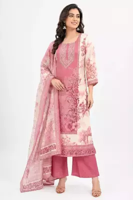 Scenic Bloom Embroidered Muslin Silk Kurta Set 5