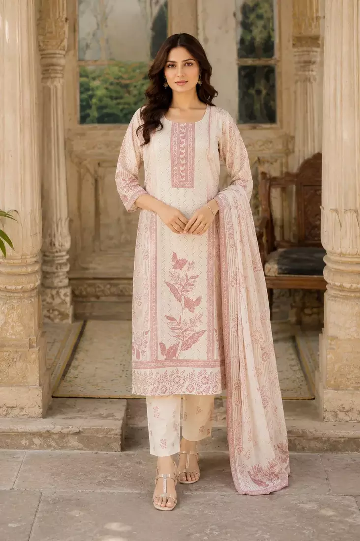 Blush Rose Chikankari Cotton Kurta Set