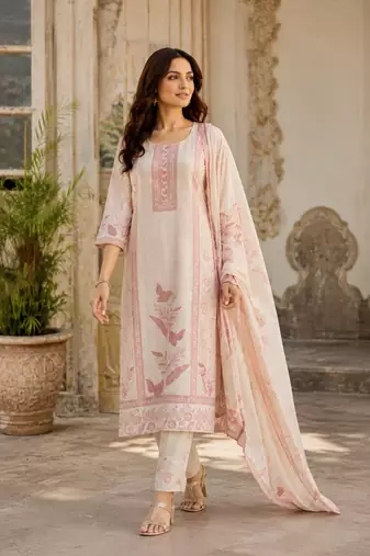 Blush Rose Chikankari Cotton Kurta Set
