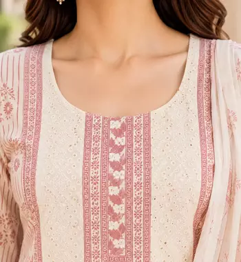 Blush Rose Chikankari Cotton Kurta Set 3