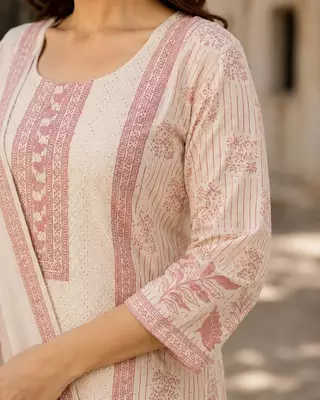Blush Rose Chikankari Cotton Kurta Set 5