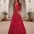 Women Rani Pink Floral Printed Tussar Silk Ready-to-Wear Free Size Lehenga Choli with Jacket Set