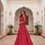 Women Rani Pink Floral Printed Tussar Silk Ready-to-Wear Free Size Lehenga Choli with Jacket Set