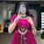 Women Pink Printed Georgette free size Navratri Special Lehenga Choli with Gamthi Mirror Work