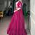 Women Pink Printed Georgette free size Navratri Special Lehenga Choli with Gamthi Mirror Work