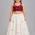 Off white cotton printed  patch work kids lehenga choli
