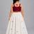 Off white cotton printed  patch work kids lehenga choli