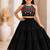 Black cotton embroidered  mirror work kids lehenga choli