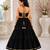 Black cotton embroidered  mirror work kids lehenga choli