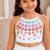 White cotton embroidered  mirror work kids lehenga choli