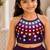 Purple cotton embroidered  mirror work kids lehenga choli