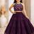 Purple cotton embroidered  mirror work kids lehenga choli