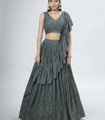 Stylish Forest Green Embroidered Lehenga Choli