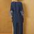 Navy blue embroidered cotton blend co-ord set