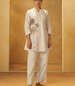 White embroidered cotton co-ord set