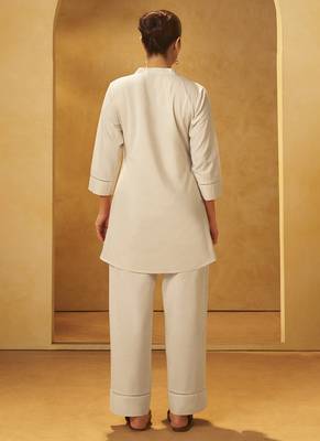 White embroidered cotton co-ord set 2