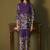 Purple embroidered rayon co-ord set
