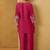 Pink embroidered cotton blend co-ord set
