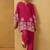 Pink embroidered cotton blend co-ord set