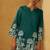 Dark green embroidered cotton blend co-ord set